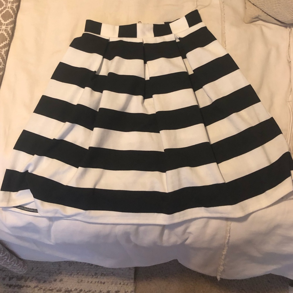 Black and white stripe skirt